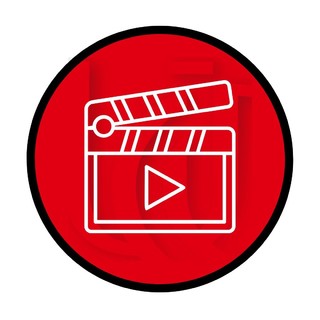 The white outline of a clapboard with a triangular play icon in its center is placed on top of a red background containing the letters UC.